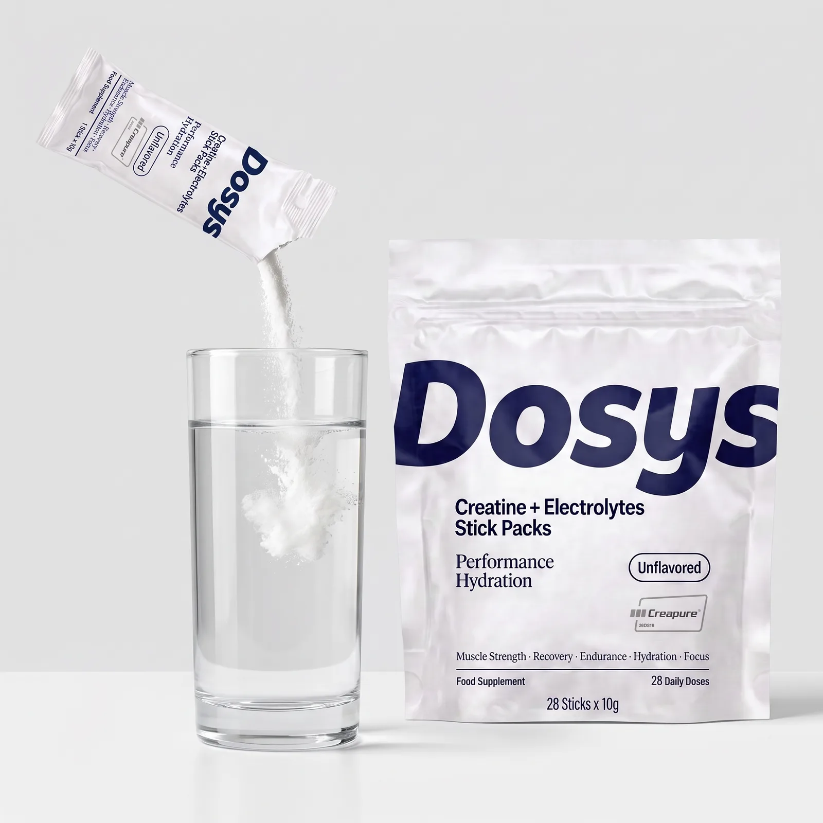Verpakking Dosys Creatine + Elektrolyten stick packs